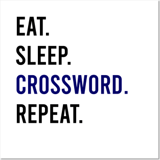 Eat Sleep Crossword Repeat Shirt Posters and Art